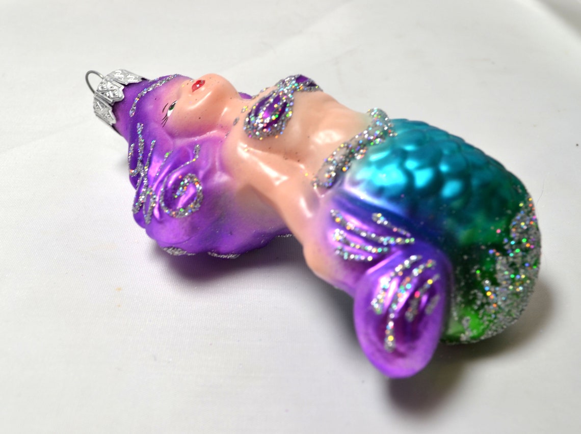 Mermaid ornament glass christmas decoration for Christmas tree Etsy