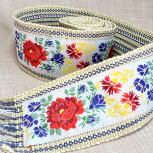 Woman woven belt Slavic beige sash Length 1.9 meters Width 7 centimeters Kushak