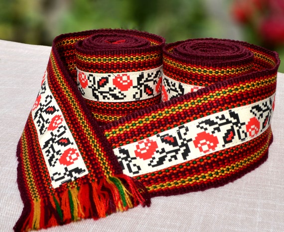 Multicolor Woven Belt Made in Ukraine Textile Belt Folk Sash  display picture 2