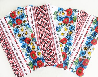 Strofinaccio in lino con ricamo floreale ucraino, decorazione da cucina Rushnyk