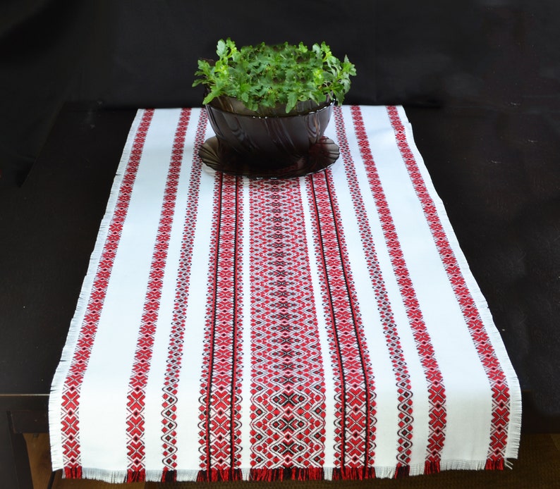 Ukrainian Embroidery Table Runner Easter Table Runner Frayed Etsy