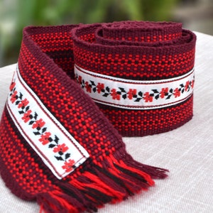 Ukrainian woven wrap belt Krajka Woven folk belt Hutsul Multicolor sash