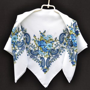 Ukrainian head scarves Floral square scarves Babushka scarf