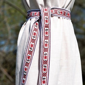 Folk woven belt Ukrainian traditional sash Length 1,8 meters Width 5 centimeters
