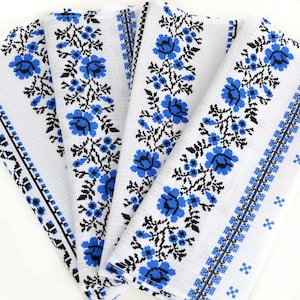 100% cotton Set kitchen towel Ukrainian embroidered print Traditional Rushnyk 28.3&quot;x14.2&quot;approx