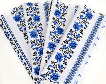 100% cotton Set kitchen towel Ukrainian embroidered print Traditional Rushnyk 28.3"x14.2"approx