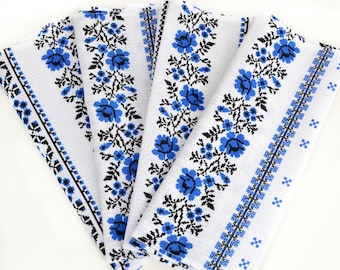 100% cotton Set kitchen towel Ukrainian embroidered print Traditional Rushnyk 28.3"x14.2"approx