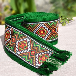 Ukrainian sash Cossack woven belt Hutsul Kozak Folk costume sash
