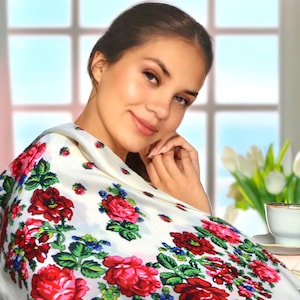 Babushka ukrainian scarf Folk scarf