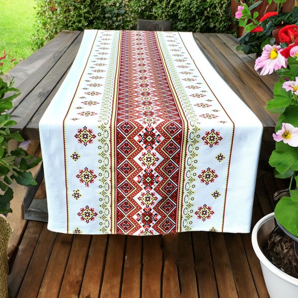 Ukrainian linen table runner handmade Made in ukraine