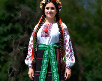 Ukrainian Woven Sash Belt: Multicolour Krajka, Ethnic Costume