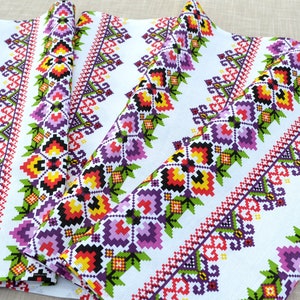 Set ukrainian linen towels Rushnyk Embroidery print