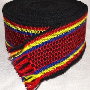 Ukrainian woven sash belt Hutsul Folk costume belt Width 7 centimeters