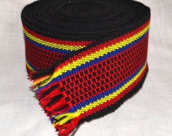 Ukrainian woven sash belt Hutsul Folk costume belt Width 7 centimeters