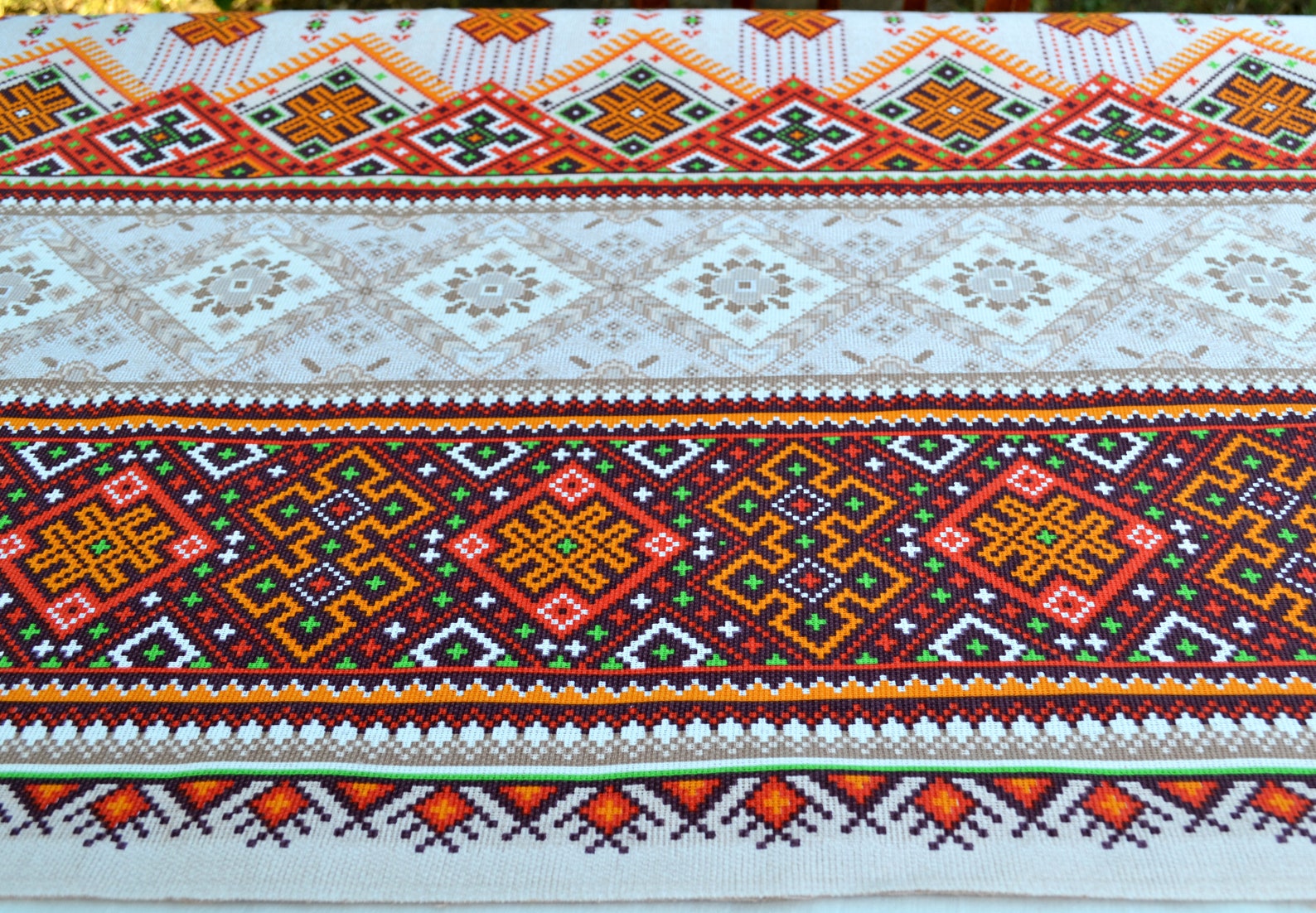 Ukrainian traditional embroidery print Set linen tablecloth Etsy
