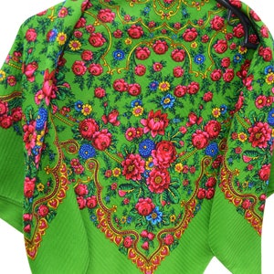 Pañuelo para la cabeza ucraniano Babushka Chal de lana Bufanda eslava Regalos ucranianos