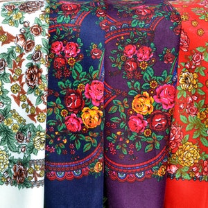 Babushkas scarf 29&quot;-29  Romanian Ukrainian Polish scarf