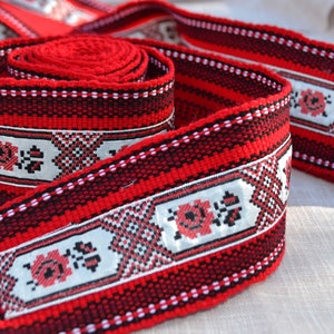 Red ukrainian sash Cossack woven belt Hutsul Kozak Strap made in ukraine