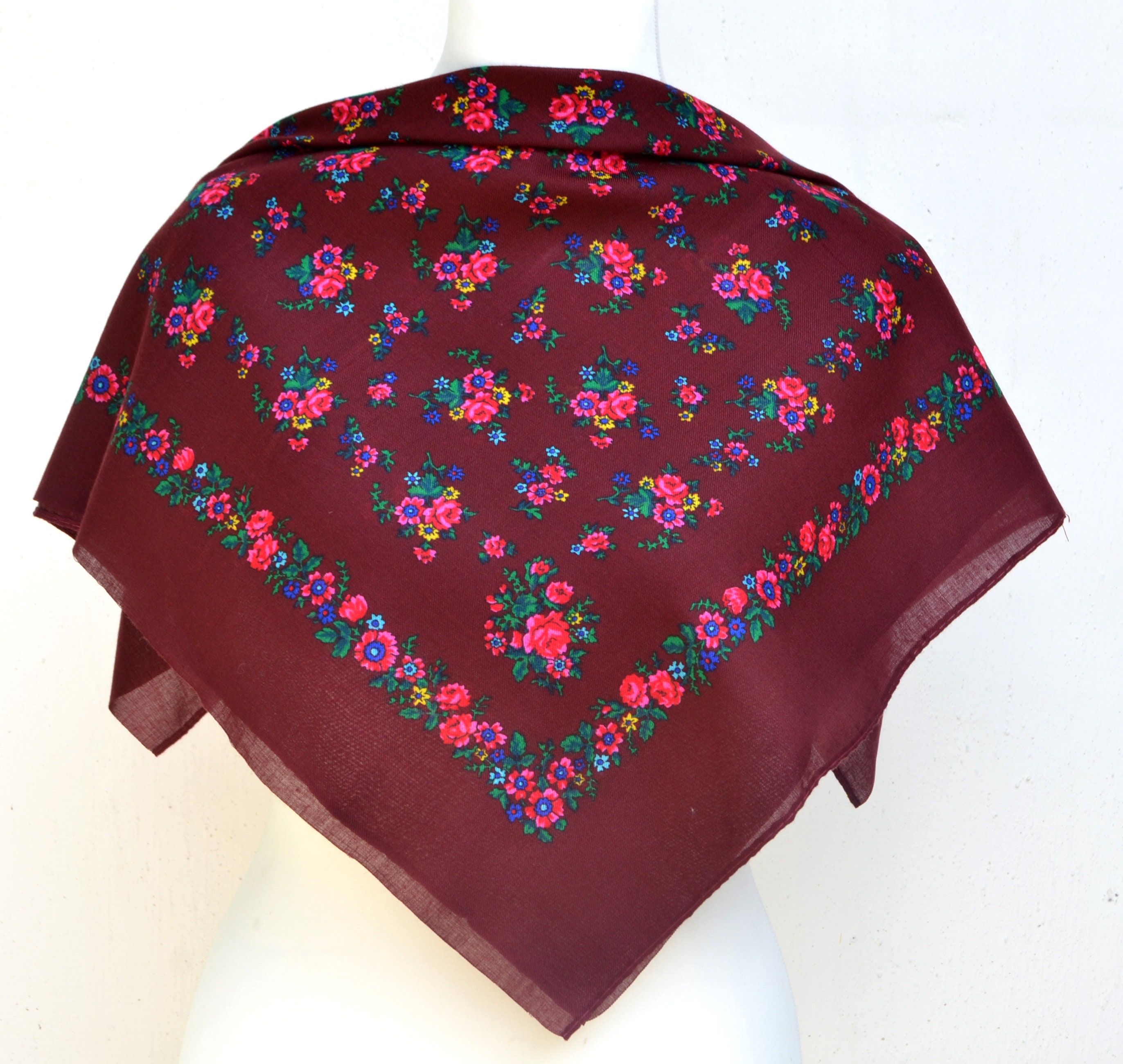 Ukrainian Scarves Floral Babushka Scarf Ukrainian Gifts Etsy UK