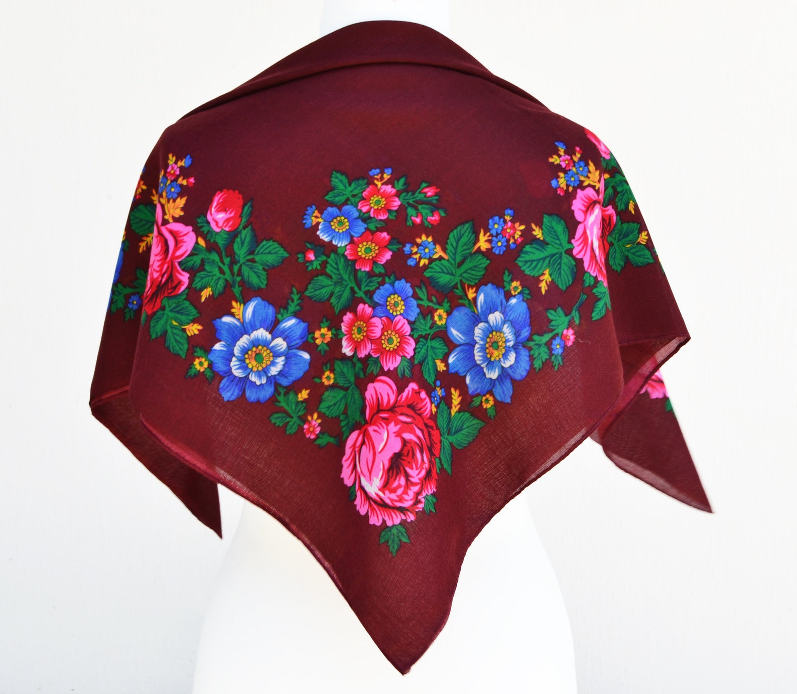 Babushka Scarves Folk Square Scarf Etsy UK