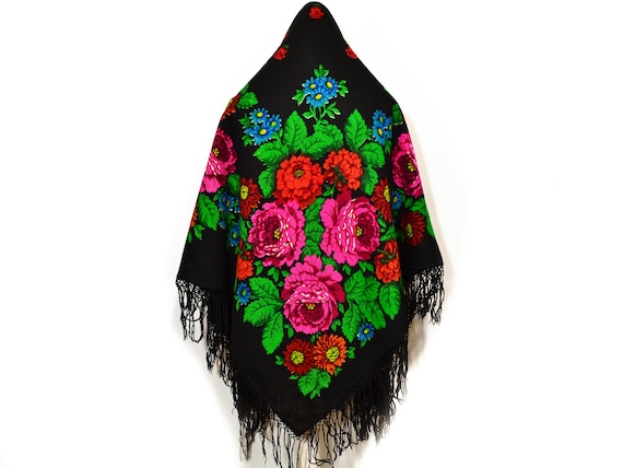 Pure wool Russian shawl Ukrainian shawl Chale russ