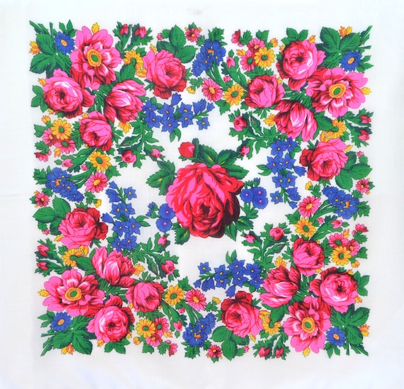 Ukraine Head Scarf Floral Scarves Romani Floral Scarf - Etsy