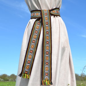 Ukrainian woven sash Hutsul belt made in ukraine  Kozak Strap