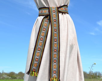 Ukrainian woven sash Hutsul belt made in ukraine  Kozak Strap