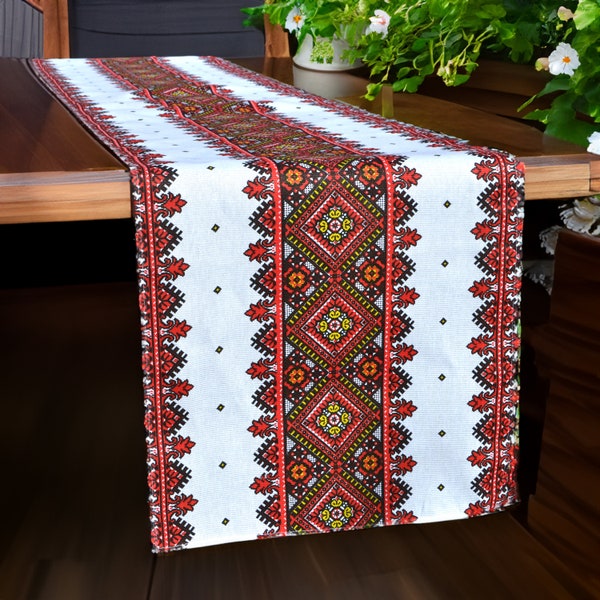 Ukrainian table runner handmade Embroidery print