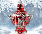 Russian christmas ornament Samovar glass christmas decoration Holiday decor Hand blown glass figurine
