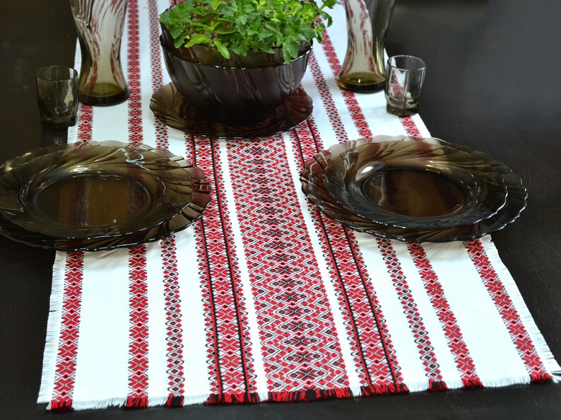 Ukrainian Embroidery Table Runner Easter Table Runner Frayed Etsy