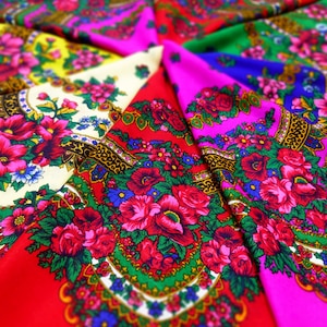 Pañuelo Ucrania Pañuelo estampado floral Pañuelo 29&quot;-29 pañuelo boho