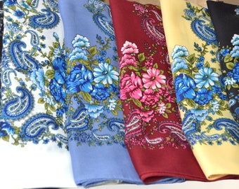 Ukrainian scarves Slavic head scarves Babushka scarf