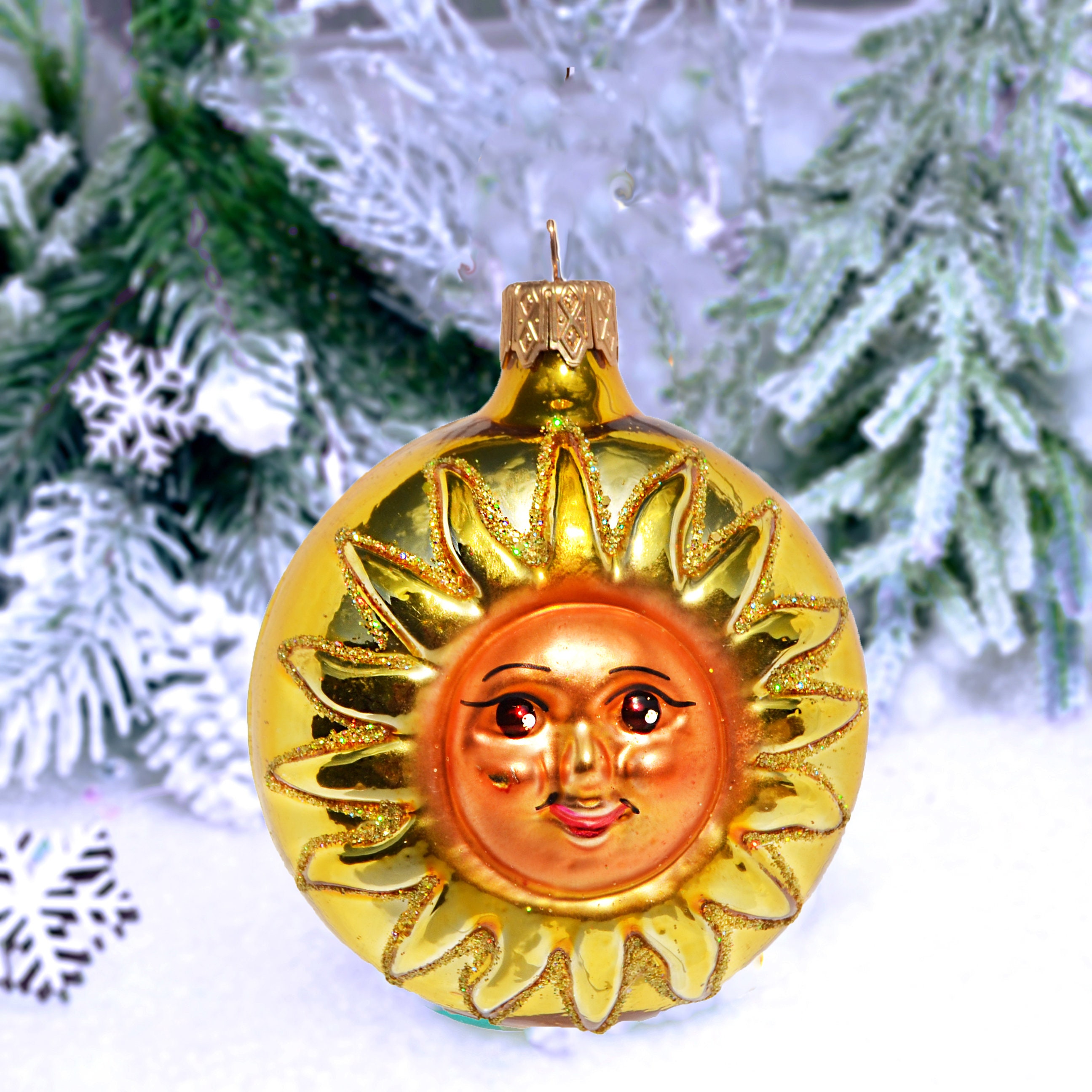 Sun christmas ornaments Glass figurine