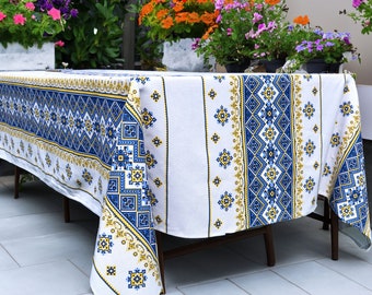 Ukrainian tablecloth Christmas linen table covering Made in ukraine