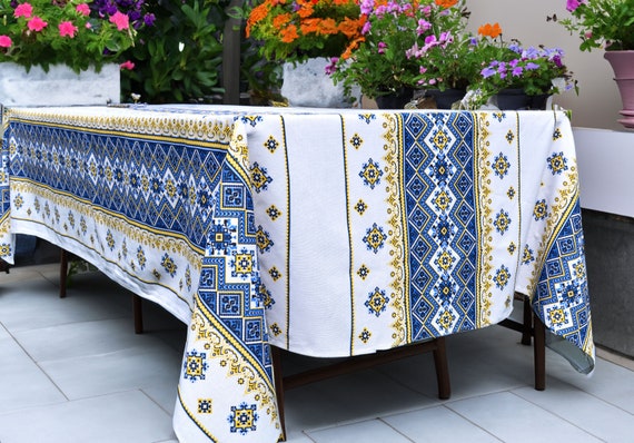 Ukrainian tablecloth Christmas linen table covering Made in ukraine
