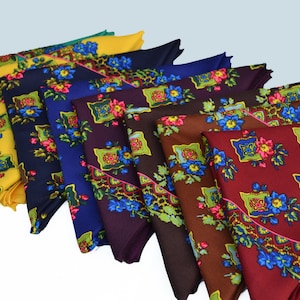 Folk Scarves Babushkas wool scarf 29&quot;-29  Romanian Ukrainian Polish scarf