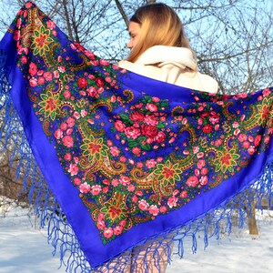 Piano shawl Ukrainian babushka scarf Ukrainian gifts image 5