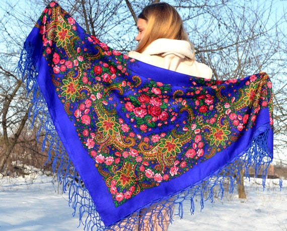 Piano shawl Ukrainian babushka scarf Ukrainian gi… - image 5