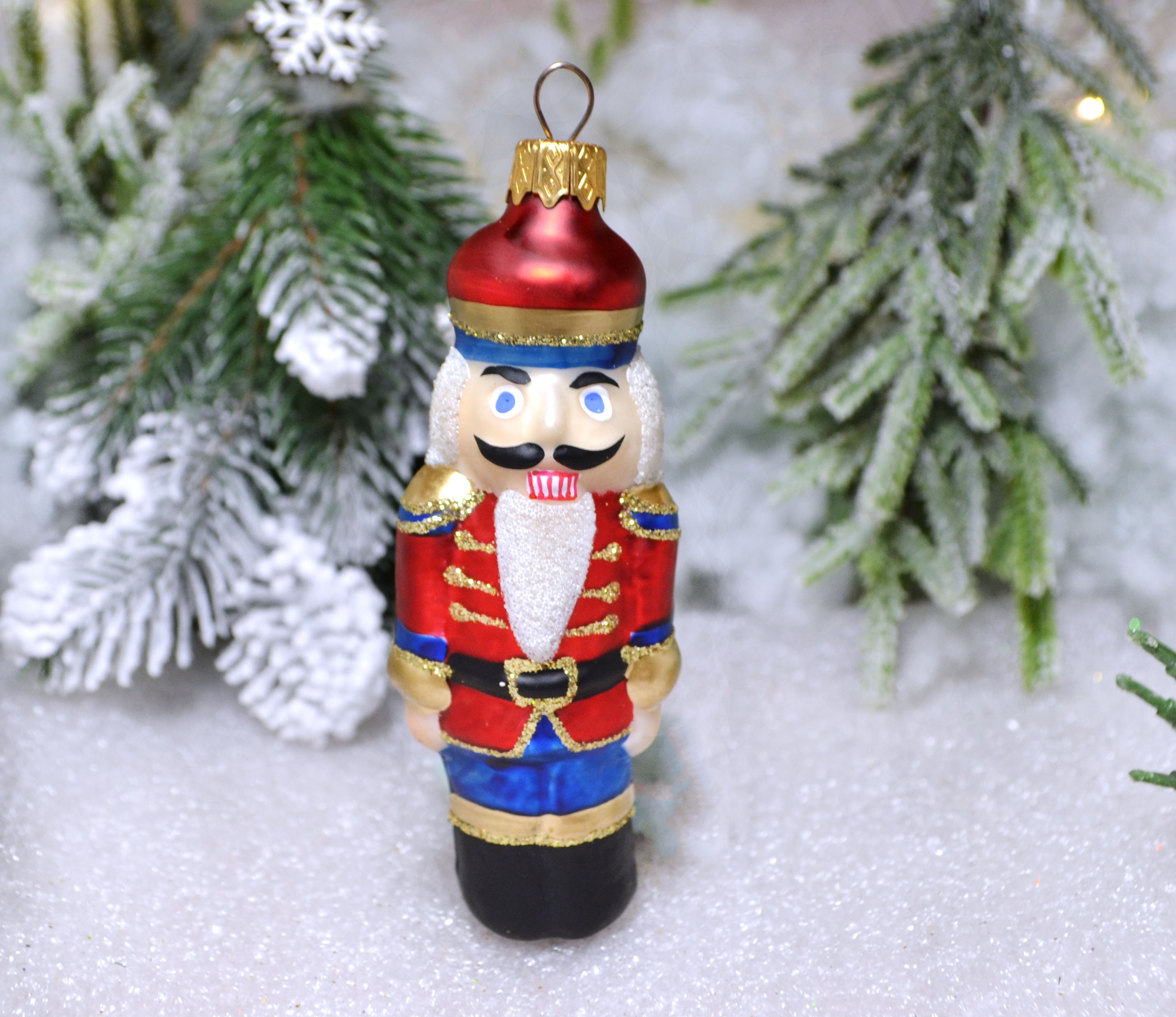 Nutcracker Glass Figurine Ukrainian Christmas Ornaments Tree - Etsy