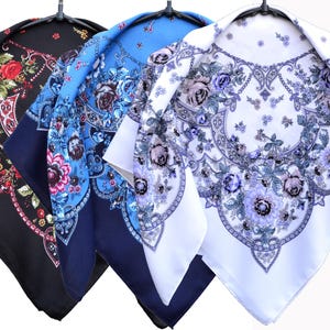 Ukranian flower scarves Babushka Ukrainian head scarf