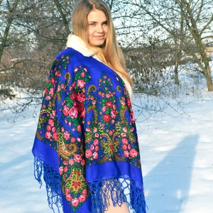 Piano shawl Ukrainian babushka scarf Ukrainian gifts image 6