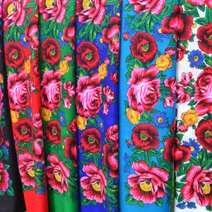 Ukrainian square scarves Babushka head scarf 29&quot;-29
