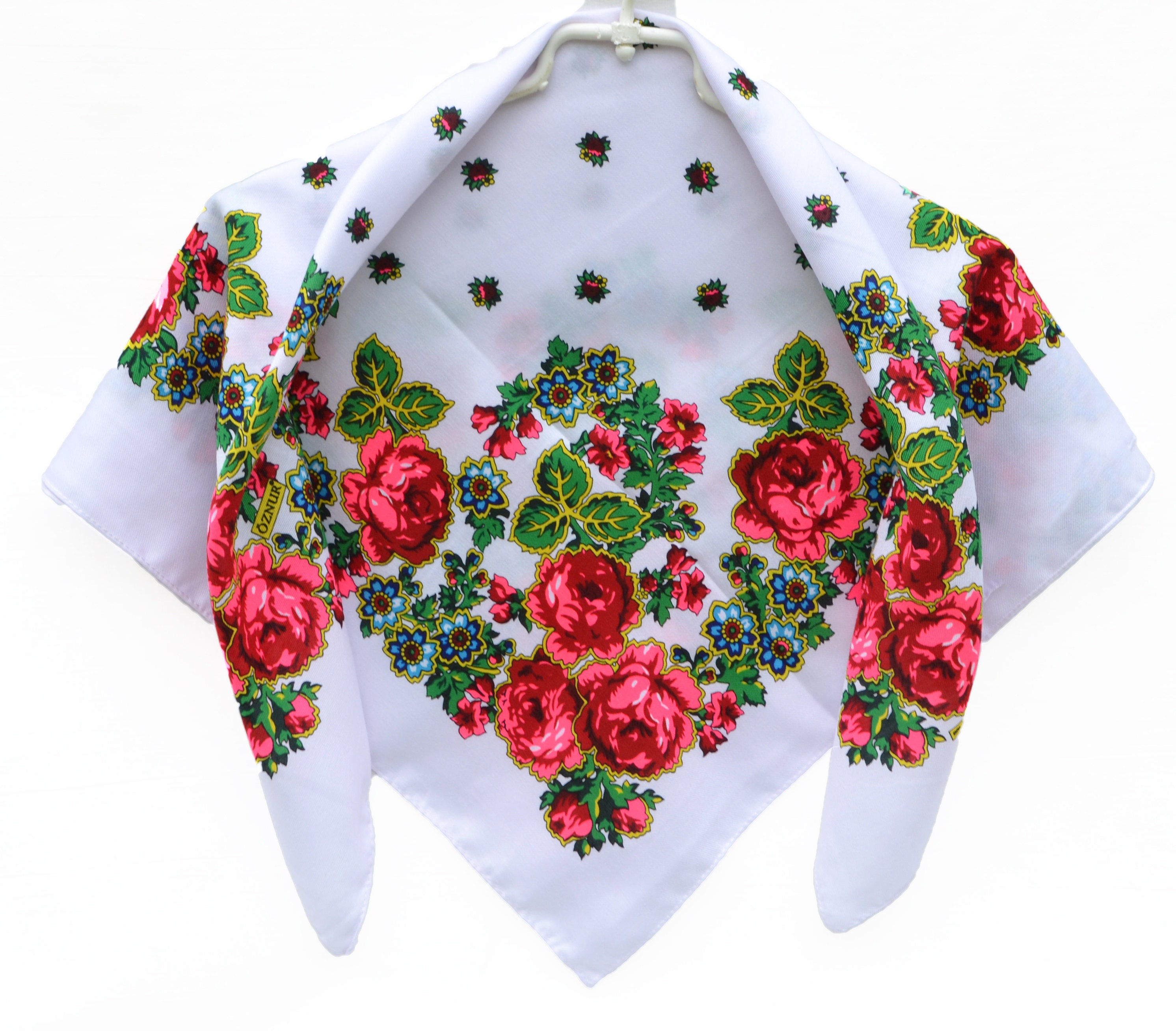 White Head Scarves Babushkas Scarf Ukrainian Folk Scarf Etsy UK