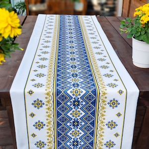 Ukrainian table runner handmade Embroidery print Slavic table cloth