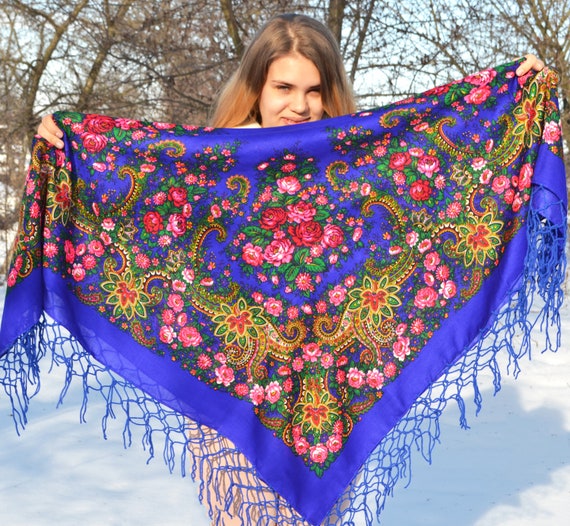 Piano shawl Ukrainian babushka scarf Ukrainian gi… - image 3