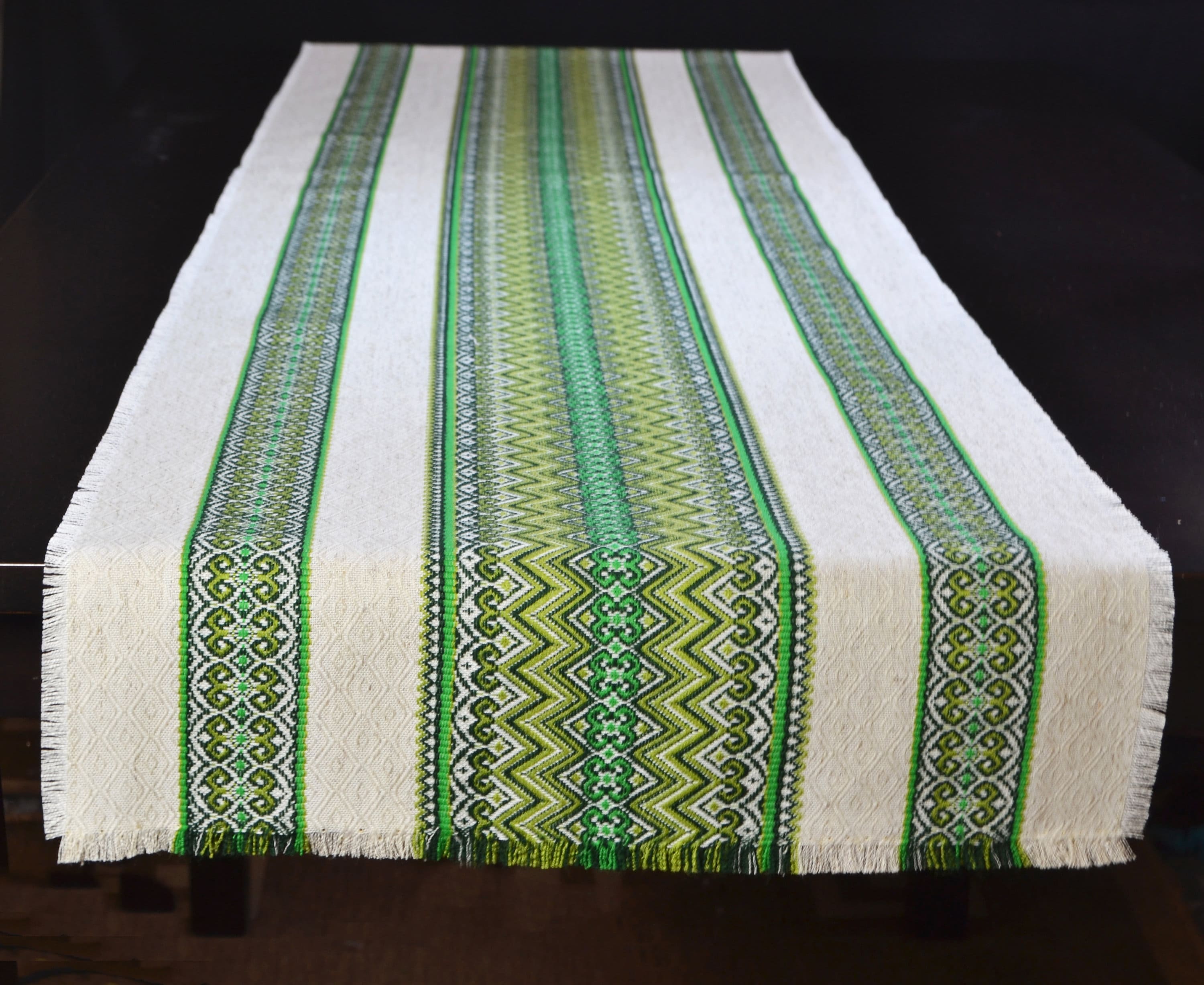 Ukrainian embroidery table runner frayed edge Tribal Table Etsy