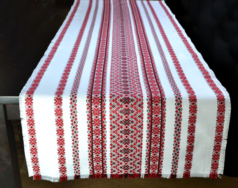Ukrainian Embroidery Table Runner Easter Table Runner Frayed Etsy