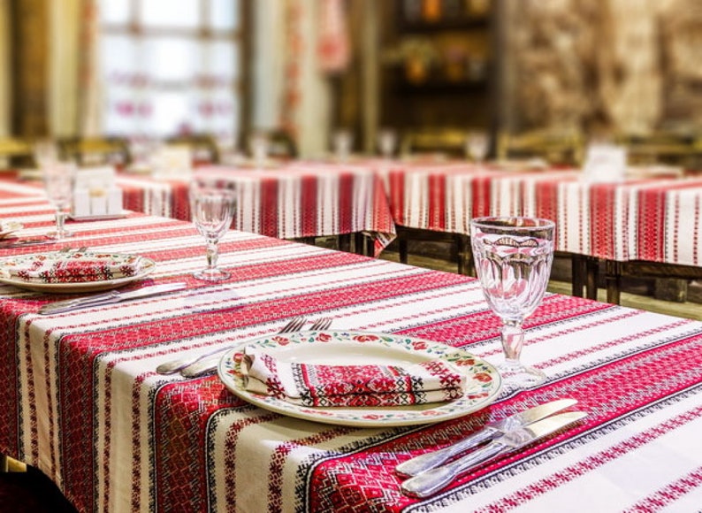 Ukrainian Embroidery Tablecloth Ethnic Tablecloth Farmhouse Etsy