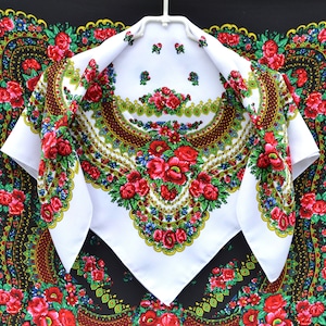 Romanian scarves 29&quot;-29 Ukrainian scarf  Polish floral scarf